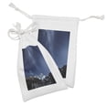 thumbnail image 2 of Space Fabric Pouch Set of 2, Himalaya Mountain Tops at Starry Night Time with Stars Earth Cosmos in Northern Lands, Drawstring Bag for Toiletries Masks and Favors, 9" x 6", Blue Grey, by Ambesonne, 2 of 2
