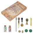 thumbnail image 1 of Wax Stamp Kit European Style Retro DIY Stamp Hand Account Envelopes Fire Paint Sealing Wax Kit Gift Earth Box Decoration Gray, 1 of 8