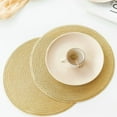 thumbnail image 5 of 4Pack Round Insulation Mat,Non-Slip Place Mats,Braided Table Mats,Hand Woven Pads,Heat Resistant Washable Placemats,for Home Kitchen Dining Room Decoration Gold, 5 of 7