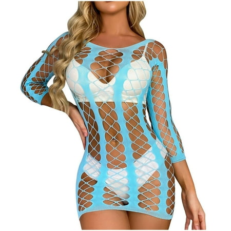 Sports Bras for Women Shapewear Ladies Fashion Elegant Lingerie Fishnets Hollow Elegant Middle Sleeve Hip Package Dress Faja Shapewear for Women Thermal Underwear for Women