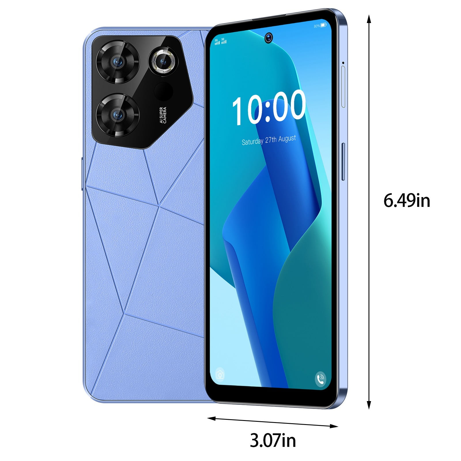 FYTPOV Android Phone, Smart Phone 32GB 6.6 Inch Screen Mobile Phone Sim Facial Unlock Game Music Phone Android System Smartphones, Cell Phones Unlocked