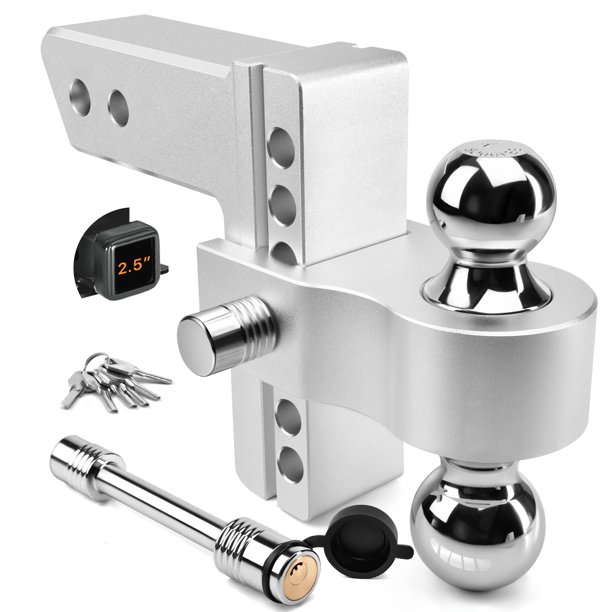 Enganche para remolque Tlvuvmo, enganche abatible de aluminio, 6 cm de caída y elevación