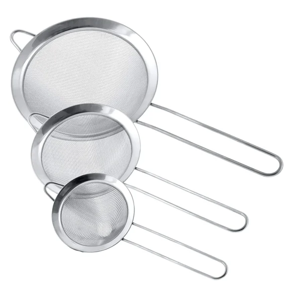 Stainless Steel With Handle Kitchen Food Strainers Sifters For Pasta, Rice, Tea