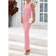 thumbnail image 4 of Vestido Midi PRETTYGARDEN para Mujer Verano 2025 Ajustado con Frunces Rosa, 4 of 8