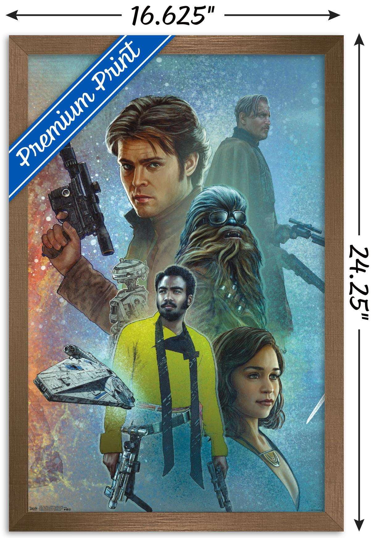 Star Wars: Solo - Celebration Mural Wall Poster, 14.725" x 22.375", Framed