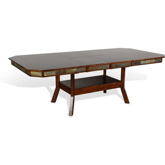 Sunny Designs Santa Fe 44" Traditional Wood Extension Table in Dark Chocolate
