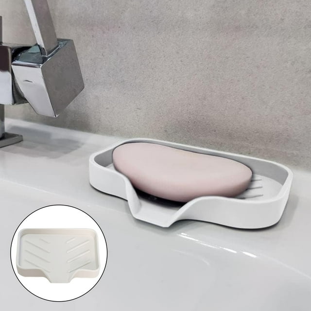 Kitchen Dry Rack over Stainless Dish Drying Rack for No Drill Silicone Soap Dish Tray With Function Kitchen Sponge Storage