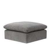ACME Naveen Contemporary Linen Fabric Upholstered Modular Ottoman in Gray