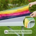 thumbnail image 6 of Colorful Tie Dye Wave Pattern Square Fitted Tablecloth with Elastic Edge,Square Table Cover,Washable Elastic Table Cover for Home Kitchen Party Decor 34"x34", 6 of 6