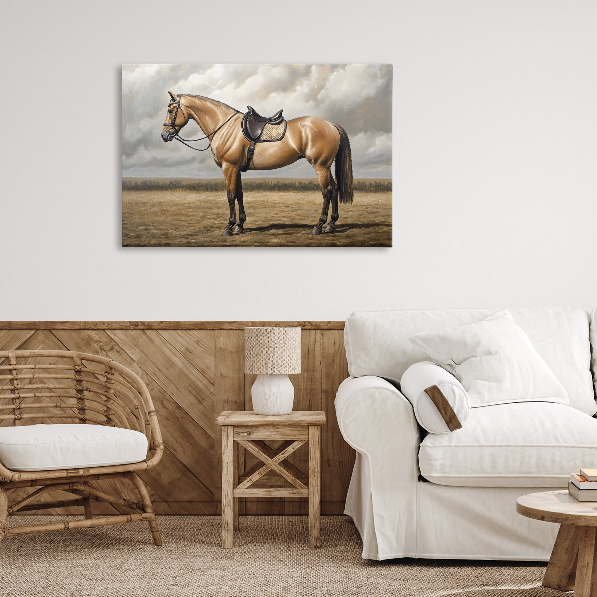 Stupell Industries Shiny Mare Saddled Up Canvas Wall Art, design by Petal Prints Design
