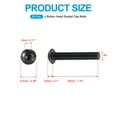 thumbnail image 2 of Uxcell Button Head Socket Cap Bolts Screws Grade Alloy Steel Hex Socket Cap Screws Hex Drive Full Machine Thread M5-0.8x32mm 50, 2 of 6