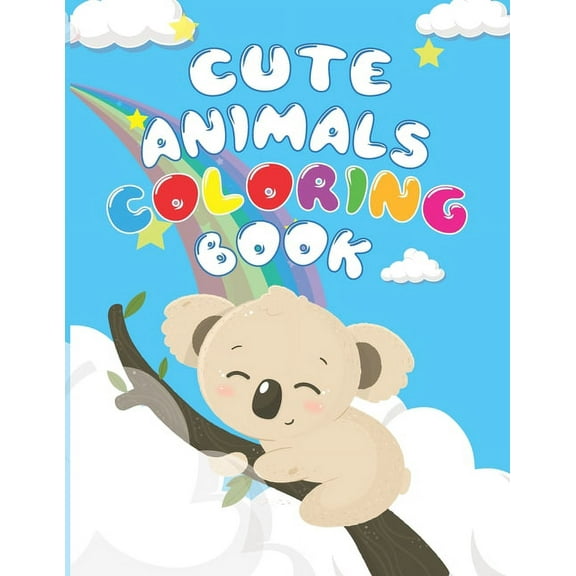 Cute Animals Coloring Book: Adorable Animals Forest Coloring Book for Adults and Kids, Relaxing Coloring Pages for Animal Lovers (Paperback)