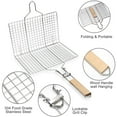 thumbnail image 6 of Barbecue Grilling Basket Grill BBQ Net Steak Meat Fish Vegetable Holder Tool, 6 of 6