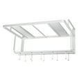 thumbnail image 3 of Microwave Rack Shelf, Wall Mounted Space Aluminum Double Layers Hanging Microwave Oven Rack Stand With 10 Hooks, Kitchen Storage Shelf Organizer Microwave Bracket Oven Rack Stand, 3 of 8