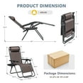 thumbnail image 5 of Lacoo Zero Gravity Chair Patio Outdoor Foldable Lawn Lounge Chair Reclining Chair with Adjustable Pillow Pack of 2, Brown, 5 of 8