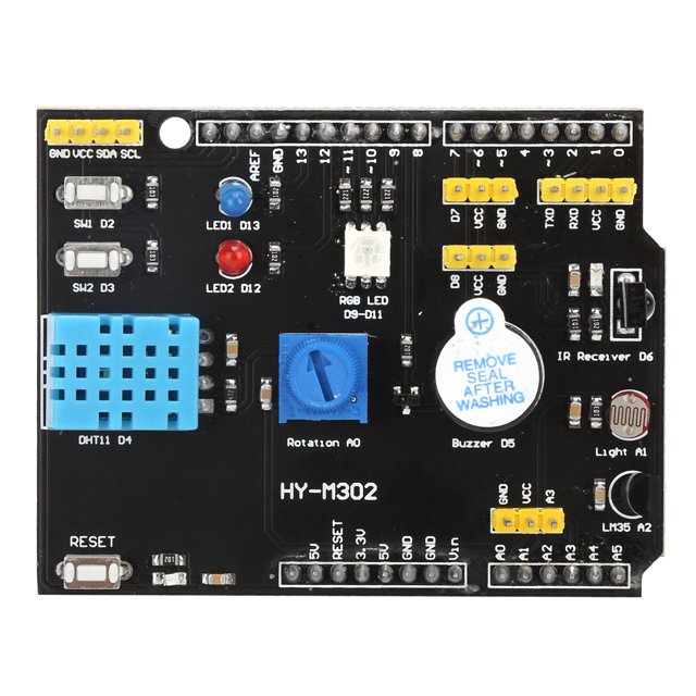 Tbest 9 In 1 Multifunction Expansion Board DHT11 Humidity LM35 Temperature Computer Accessories,Multifunctional Expansion BoardShield Kit,Multifunction Expansion Shield