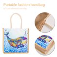 thumbnail image 4 of Compras Con Pintura Diamantes Bolso Lino Bolsas Almacenamiento Ecológicas Plegables para Comestibles, 4 of 8