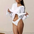 thumbnail image 4 of Women's Long Sleeve Beach Cover Up, UPF Sun Protection Hooded Cardigan, Bikini Cover Shirt for Swimming, Sports and Casual Wear White A, 4 of 8