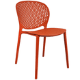 thumbnail image 2 of 2xhome Mid-Century Modern Retro Plastic Perforated Back Dining Chair, Stackable Indoor Outdoor Patio Side Chair, Weather-Resistant Seating for Kitchen, Restaurant, Balcony, Porch, Yard, Orange, 2 of 11