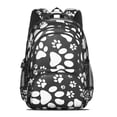 thumbnail image 2 of Black Paw Backpack for School,Cute School Bag,Schoolbag with Adjustable Shoulder Straps & Padded Back,16.9 Inch, 2 of 5