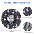 thumbnail image 3 of Shower Caps,Dark Blue Ballerina Princess Pattern Waterproof Shower Cap for Women 4 Pieces,Double Reusable Hair Cover for Shower PEVA Elastic Stretch Hem, 3 of 7