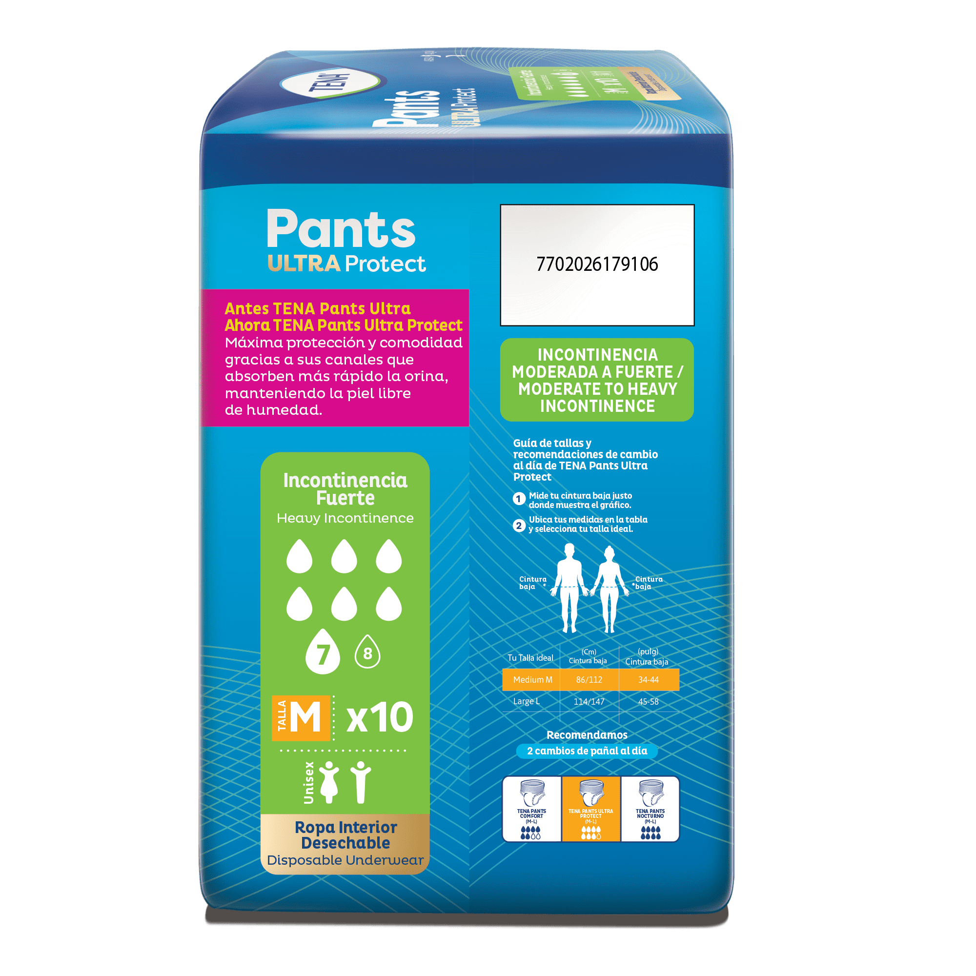 TENA Pants Ultra, Unisex, Medium, Heavy Incontinence, PROskin, 10 Count