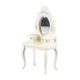 thumbnail image 1 of kusrkot Rétro 1:12 Échelle Miniatures Poupée Dressing Table Meubles en Bois Modèle BJD Laiteux Blanc, 1 of 8