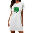 thumbnail image 5 of QUNYINEY Women's Nightgown Soft Short Sleeve St Patricks Day Cotton House Dress Comfy Knee Length Crew Neck Womens Loungewear, 5 of 5