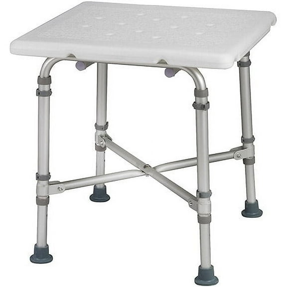 DMI Shower Chair Bath Seat for Tub or Shower Bench for Inside Shower, Made of Non Slip Aluminum with Plastic Seat, No Tools Needed, Adjustable Height, Holds Weight up to 500 Pounds, Bath Bench, White