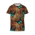 thumbnail image 6 of Fuzoiu Vintage Butterfly Green Print Youth Short Sleeve T-Shirt,Youth Dry-Fit Active Athletic T-Shirt,Short Sleeve Tops Tees for School, Sports, and Casual Wear, 6 of 6