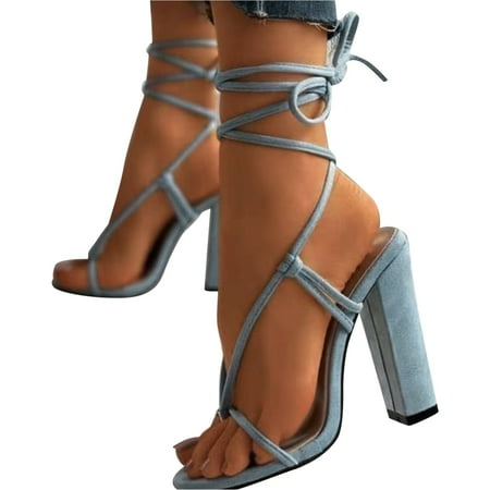 

PEASKJP Wedge Sandals Women Medium Summer Flat Shoes for Ladies Breathable Casual Sandals Party Sandals Light Blue 9