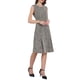 thumbnail image 4 of Vestido de trabajo sin mangas de línea A de mujer INSPIRE CHIC, de tweed, con cuello redondo, hasta la rodilla, talla XL, color caqui beige, 4 of 5