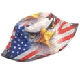 thumbnail image 6 of Sruoe American Flag Eagle Bucket Hat, 56-58CM Patriotic Bald Eagle Fisherman Hat, Reversible Sun Bucket Hat for 4th of July Outdoor Casual Daily Wear, 6 of 6