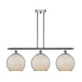 thumbnail image 1 of Innovations Lighting 516-3I-PC-G121-10CBK Large Farmhouse Chicken Wire-3 Light Island in Industrial Style-36 Inches Wide by 13 Inches High   Polished Chrome Finish with White/Black Wire Glass, 1 of 1
