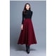 thumbnail image 1 of Falda larga cuadrada de color sólido, falda amplia con vuelo, falda de corte A, cintura alta, talla grande, falda larga de baile para las cuatro estaciones para mujer, 1 of 6