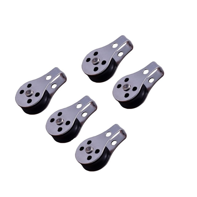 5PCS 316 Stainless Steel Pulley 45mm Blocks Rope Marine Hardware For Kayak Canoe Boat Anchor Trolley Kit 2mm To 8mm Rope ,Work Smooth and Silent