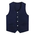 thumbnail image 2 of Nyeemya Adult Volunteer Activity Vest Button Vest Waiter Work Wear Supermarket Uniform Navy Blue L, 2 of 5