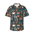 thumbnail image 2 of Picia Coffee Lover Print Gentle Cotton Regular Fit Short Sleeve Casual Hawaiian Shirt for Men-X-Large, 2 of 8