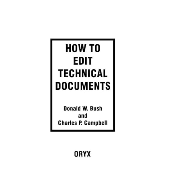 Pre-Owned How to Edit Technical Documents, 9780897748704, 0897748700, Paperback,