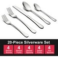 thumbnail image 2 of Silverware Flatware, Stainless Steel Cutlery Eating Utensils, Mirror Finished, Dishwasher Safe, 2 of 7