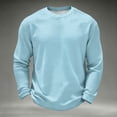 thumbnail image 5 of Oazcsf Mens Waffle Long Sleeve Shirt Knit Thermal Pullover Sweater Crew Neck Lightweight Fall Underwear Winter Basic Big and Tall Men's Tops, 5 of 5
