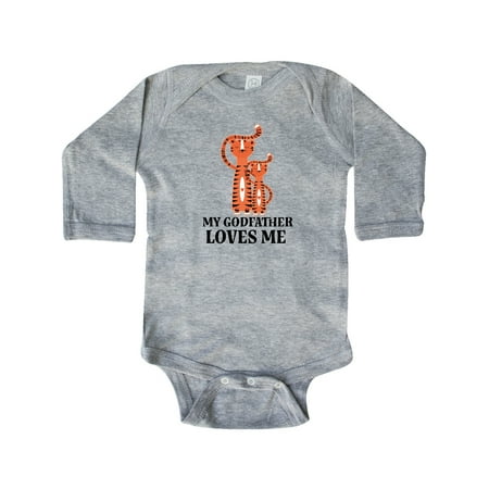 

Inktastic My Godfather Loves Me Gift for Godson Gift Baby Boy Long Sleeve Bodysuit
