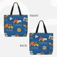 thumbnail image 2 of Fuzoiu Construction Vehicles Print Durable Tote Bag,Shoulder Bag with Zipper Closure,Casual Tote's Handbag,for Daily Use, Shopping, School, Work, 2 of 7