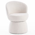 thumbnail image 3 of YOUNIKE Upholstered Armless Accent Chair, Swivel Vanity Stool With Wingback, Boucle Fabric Make-up Chair, Beige, 3 of 16