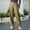 Khaki, variant on PWPSG Women's Flow Wide Leg Suit Pants, High Rise Button Front Closure, Slant Side Pockets with Formal Cloth for Downtown Office Commutes in Fall Green XXL