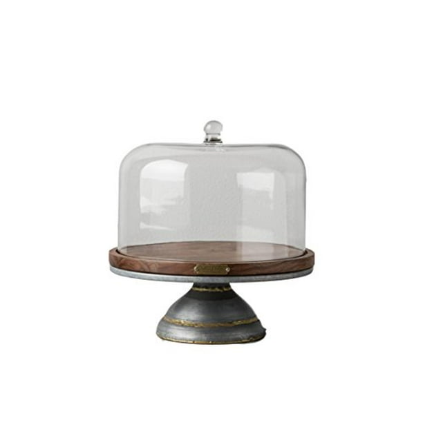 Magnolia hearth hand cake stand glass covered wooden farmhouse kitchen table dec deals