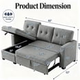 thumbnail image 2 of Howcool Convertible Sofa Bed Couch for Living Room, 82" Sleeper Sofa with Pull Out Bed, L-Shaped Sectional Couch with Reversible Storage Chaise, Linen Fabric Sofa with USB Charging Ports,Light Grey, 2 of 7