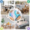 thumbnail image 4 of 52x52in(132x132cm) Square Tablecloth, Waterproof Polyester Table Cover, Wrinkle Resistant & Washable Fabric for Dining, Kitchen, Picnic, Turquoise Marble Pattern, 4 of 6