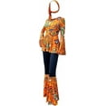thumbnail image 2 of Women's  60s & 70s Hippie Costume Set - Floral Bohemian Outfit with Flared Sleeves & Pants, 2 of 6