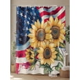 thumbnail image 4 of Fsddascl Sunflower Shower Curtain Set - 60" x 72" Washable Bathtub Curtain with 12 Hooks, Red Navy Blue American Flag Yellow Flowers Waterproof Fabric Stall Shower Curtains for Bathroom/Bathtub, 4 of 6